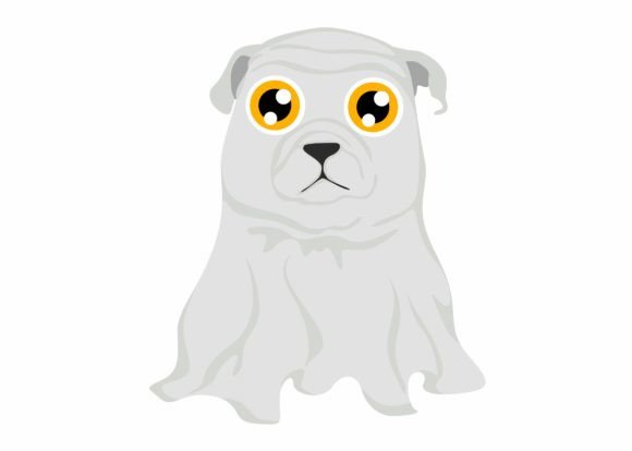 Cute Ghost Bulldog Svg, Halloween Svg